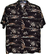 Full Moon Ukulele Island Kalaheo Aloha Shirt — Men's Rayon Shirts — RJC