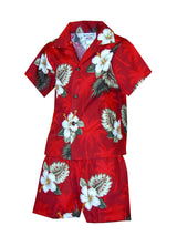 White Hibiscus Monstera Boy's 2pc — Boys Cabana Sets — Pacific Legend (view 6)