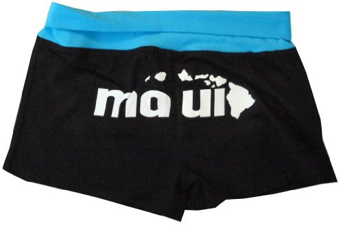 Maui Butt Fold Over Waistband Junior Size Yoga Shorts — Boys Shorts — MauiShirts (view 3)