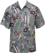 Palm Ukulele Men's Reverse Placket Front cotton Shirt — Men's Reverse Print Shirts — Go Barefoot (view 8)