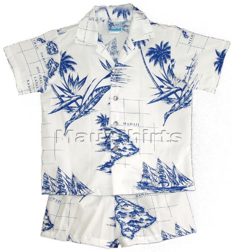 Hawaiian Islands Map Boy's 2pc — Boys Cabana Sets — MauiShirts (view 9)