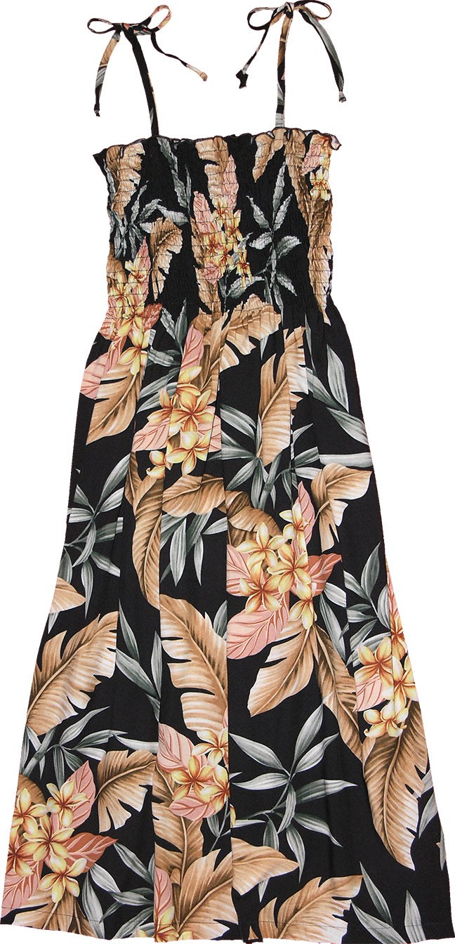 Yellow Plumeria Garden Smocked Tube Dress — Women's Sun Dresses — MauiShirts