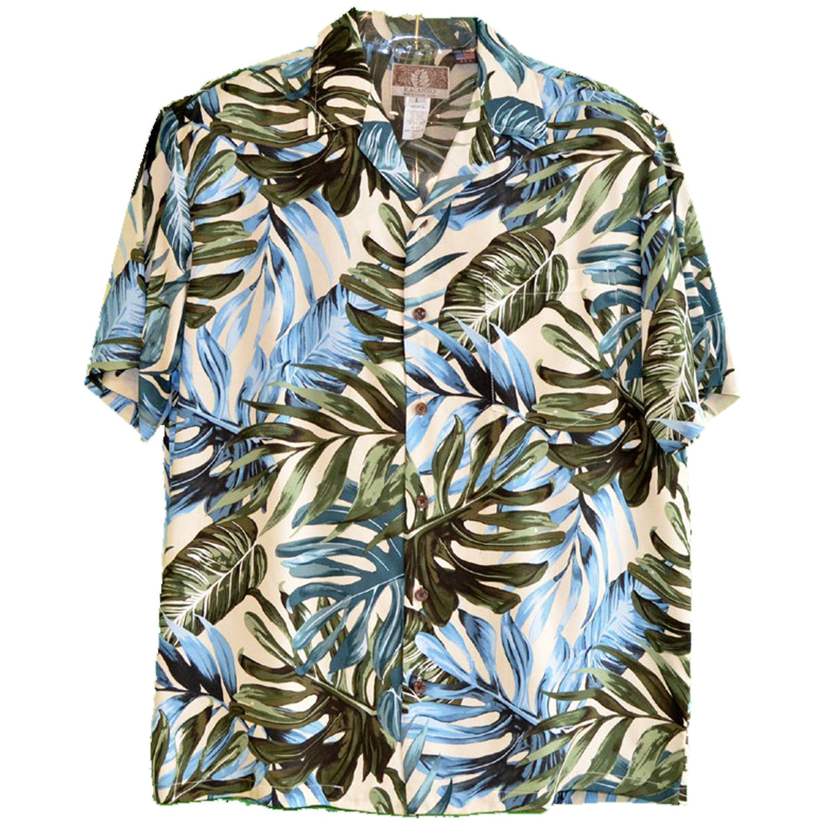 Monstera Fern Storm Men's Aloha Shirt — Men's Rayon Shirts — RJC (view 4)