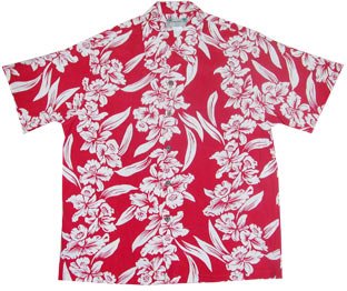 White Orchid Panel Men's Vintage Kamehameha — Men's Rayon Shirts — RJC (view 12)