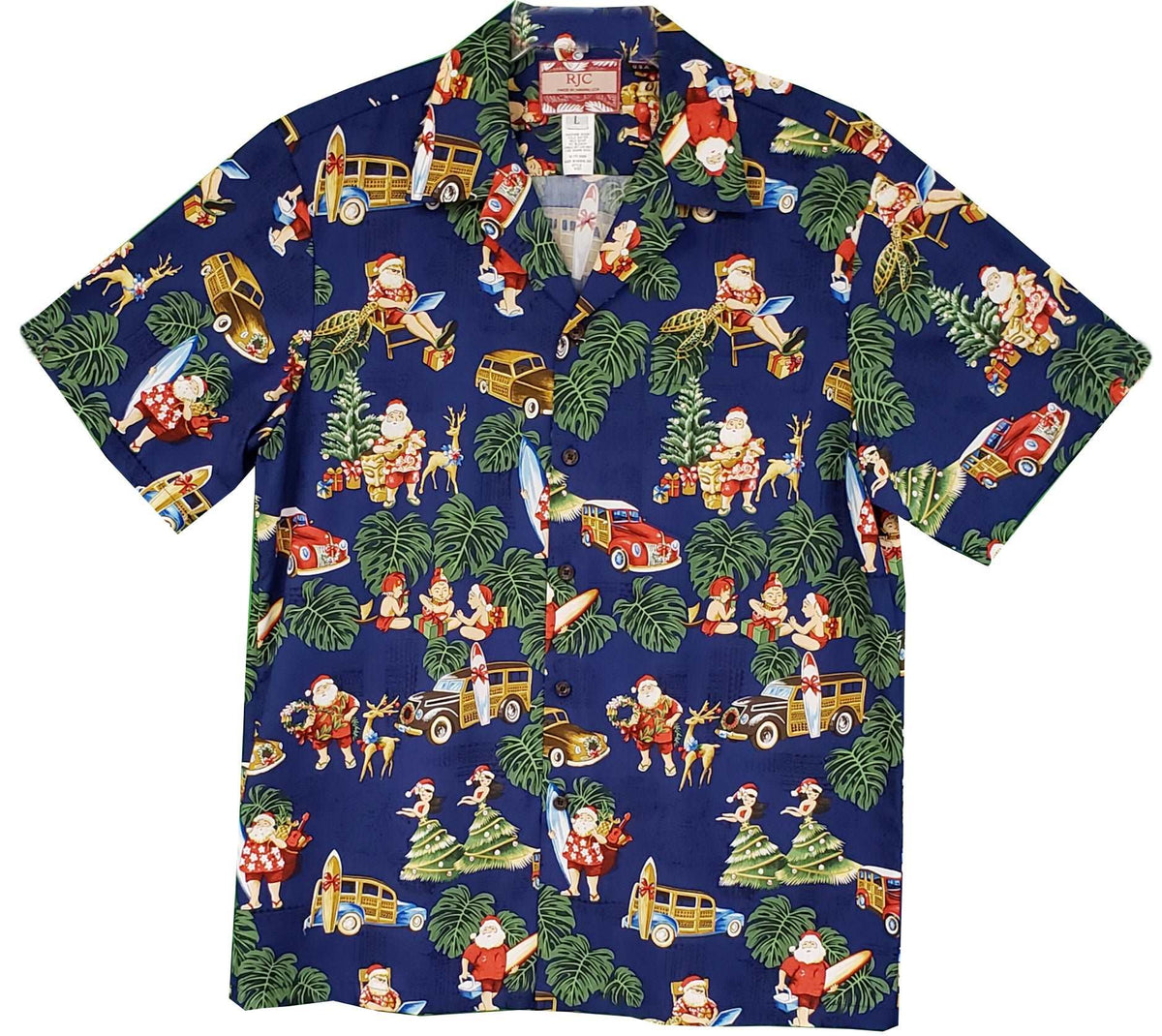 Woody Surfboard Hula Santa Christmas Shirt — Girls Shirts — RJC
