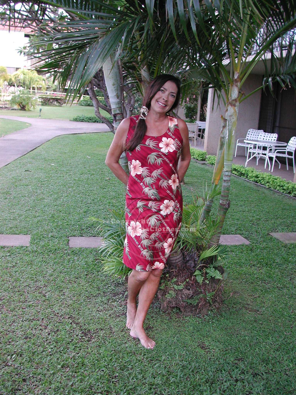 Bamboo Hibiscus Bias Cut Flared Tank — Women's Tank Dresses — Paradise Found (view 4)