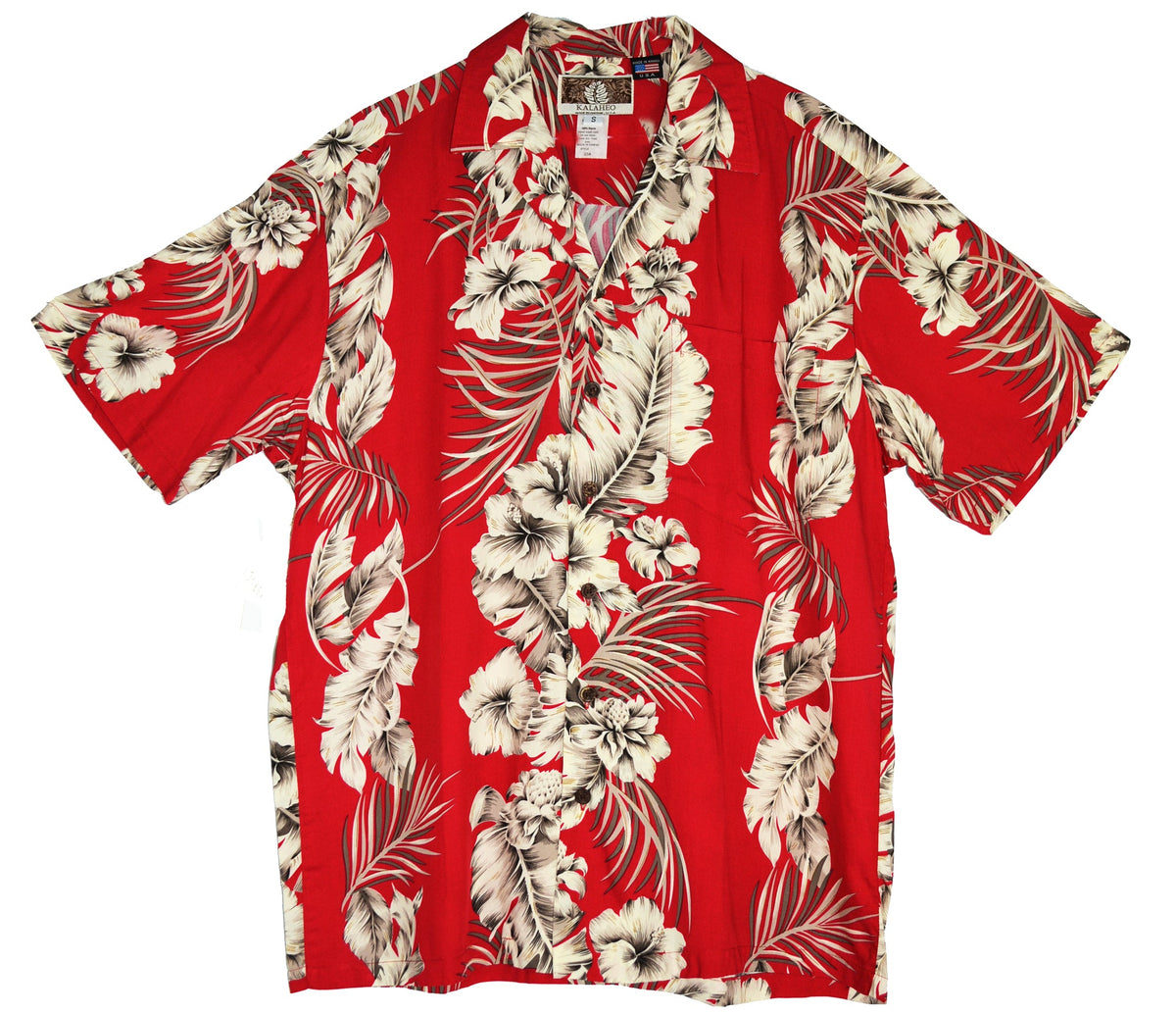 Fern Leaf Garden colors Men's Rayon Shirt — Men's Rayon Shirts — RJC (view 5)