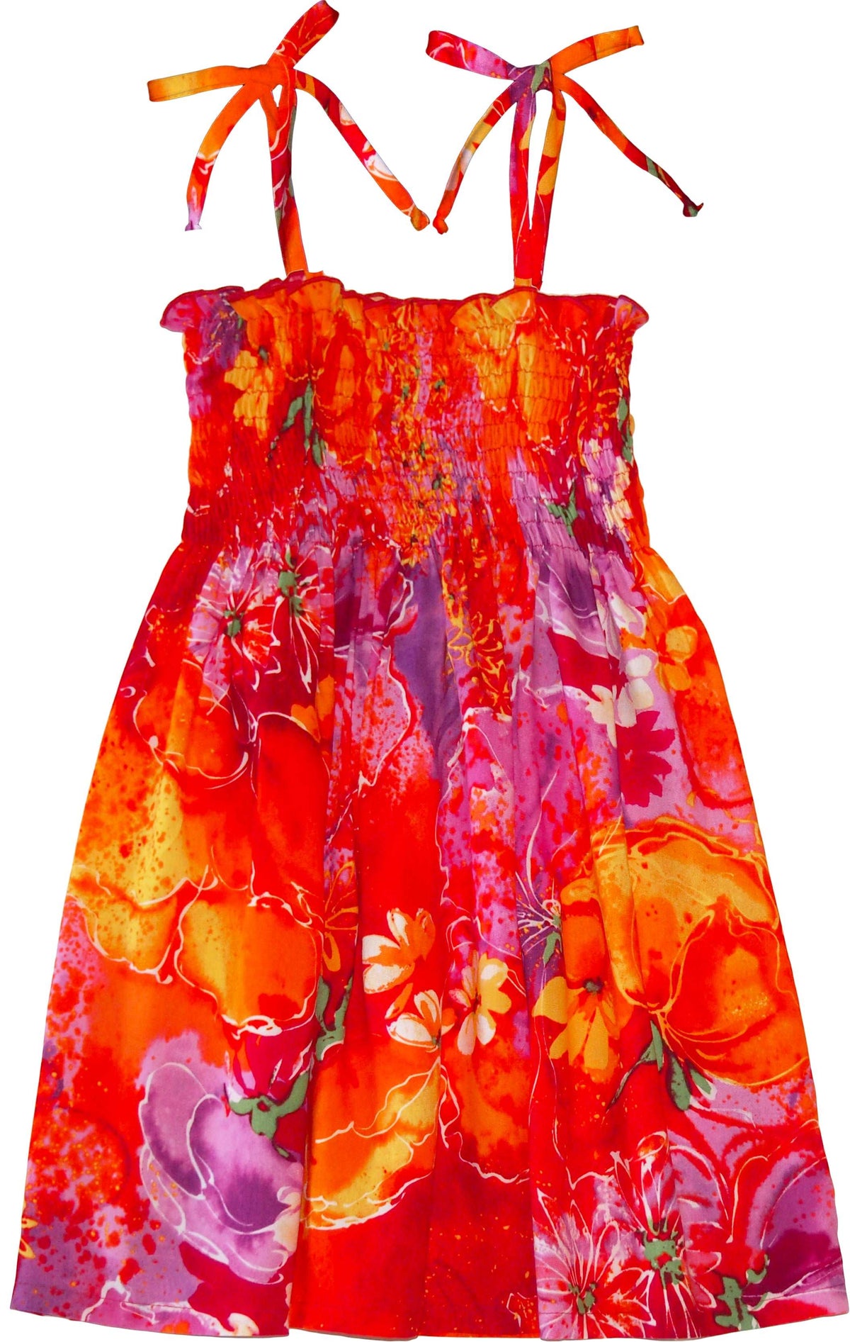 Beauteous Flower Poetry Girl's Smocked — Girls Dresses — MauiShirts (view 3)
