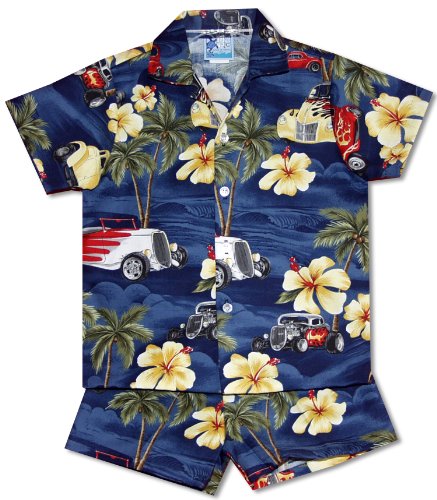 Hibiscus Drag Racers Boy's 2pc — Boys Cabana Sets — MauiShirts (view 4)