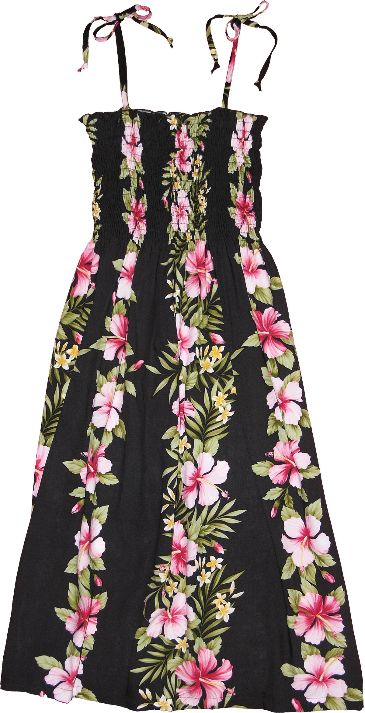 Hibiscus Plumeria Panel Smocked Tube Dress — Women's Sun Dresses — MauiShirts