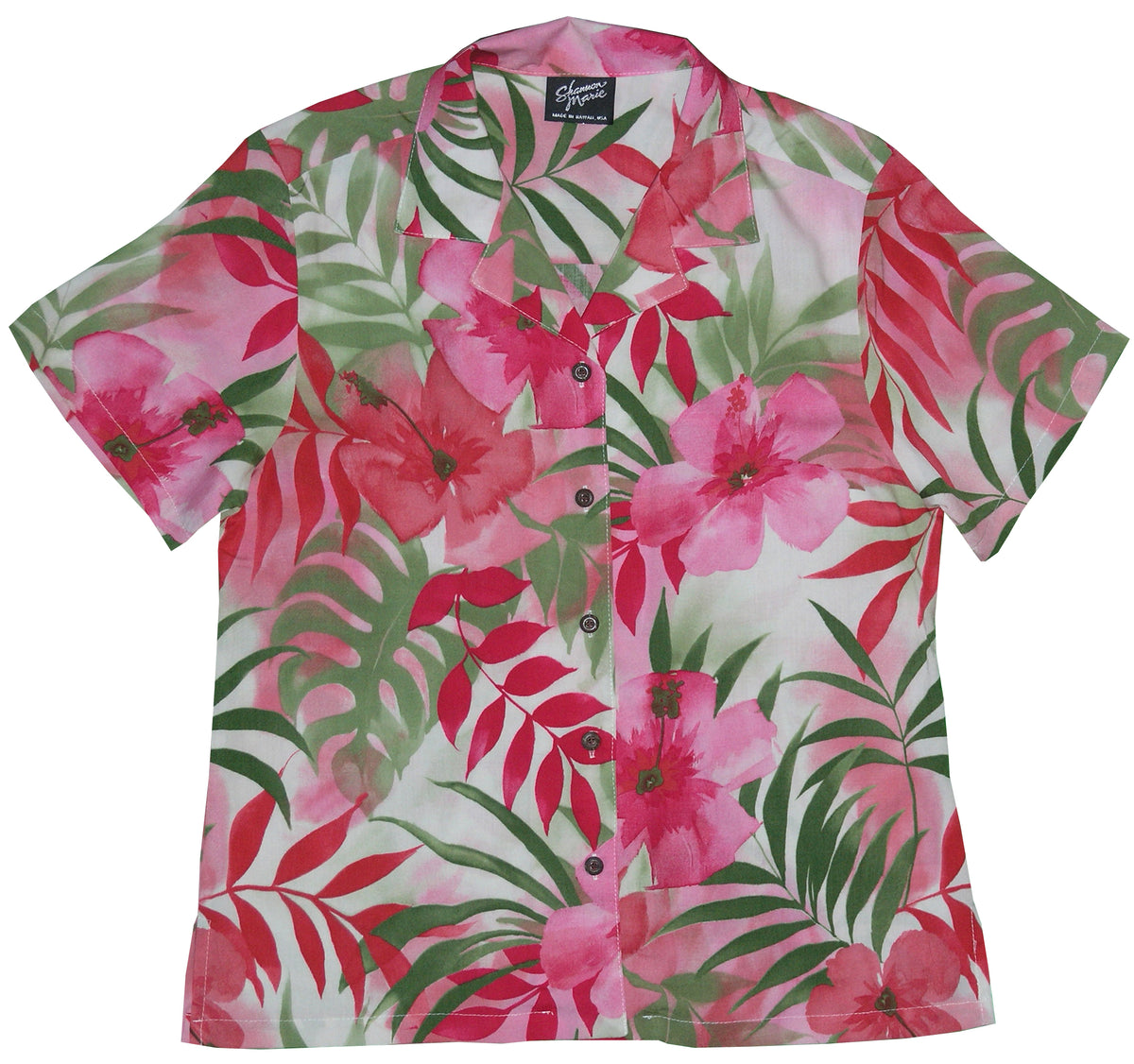 RJC Watercolor Tropics Women's Hawaiian Camp Shirt – Rayon, Made in Hawaii