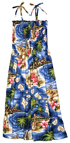Hibiscus Hawaiian Islands Smocked Dress — Women's Sun Dresses — MauiShirts (view 7)