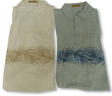 Fern Leaf Cotton Polo Style Shirt