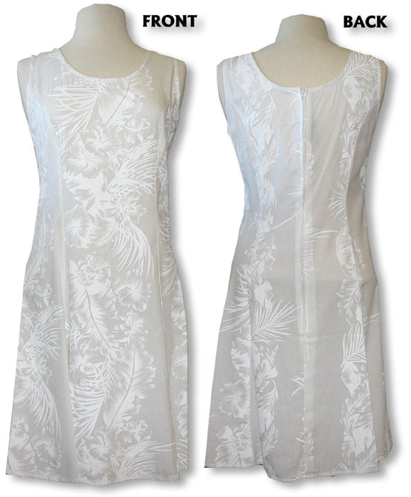 Fern Leaf Garden Women's White Dress