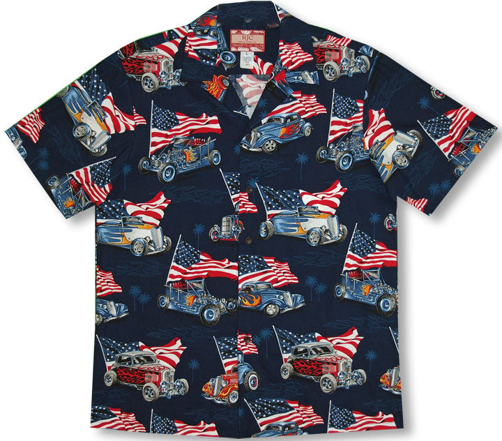 4th of July Flaming Roadsters Men's Shirt