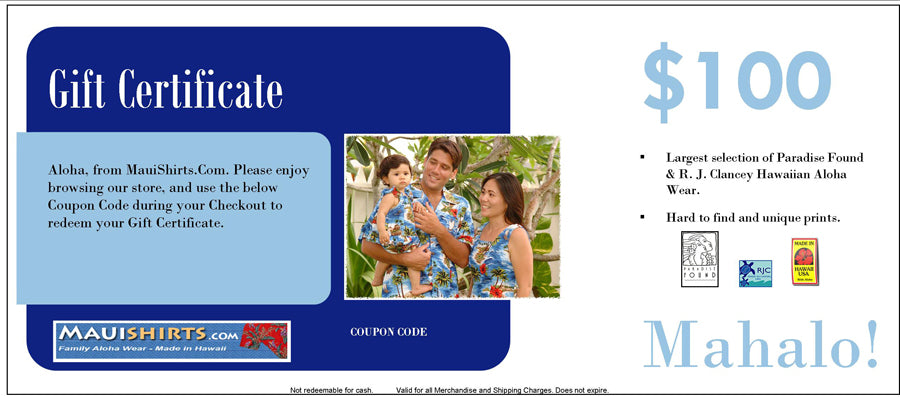 Gift Certificate $100