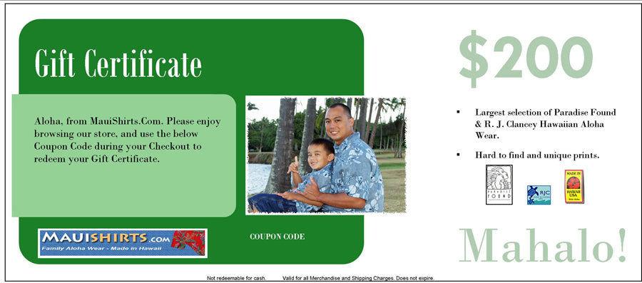 Gift Certificate $200