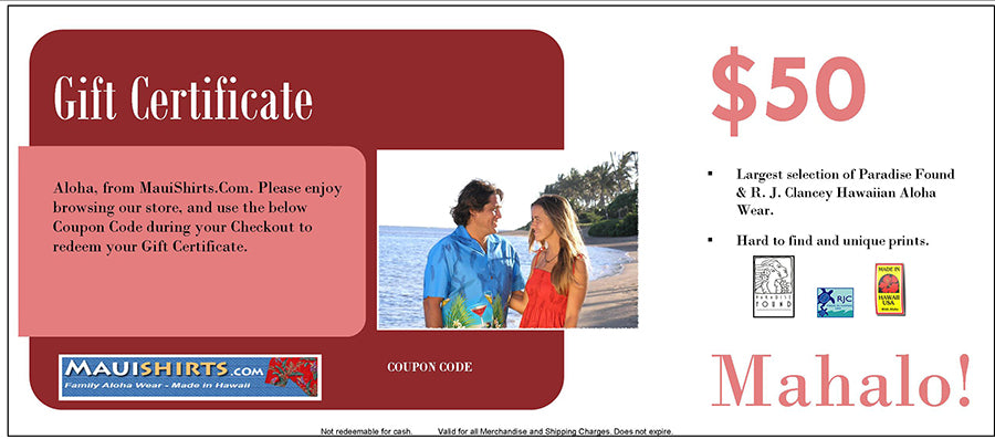 Gift Certificate $50