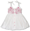 Embroidered girl's button front dress
