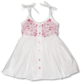 Embroidered girl's button front dress