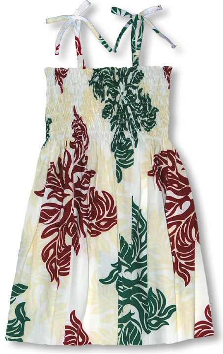 Hawaiian Christmas Snowflake Girl's Smocked
