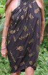 Golden Fish Shells Terivoile Sarong Wrap