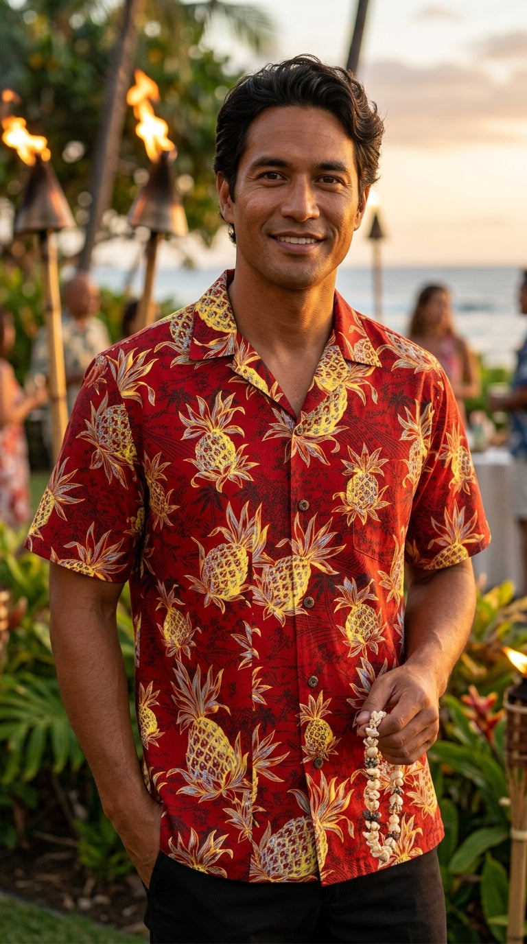 Golden Pineapples Mens Shirt — Men's Cotton Shirts — RJC (view 4)