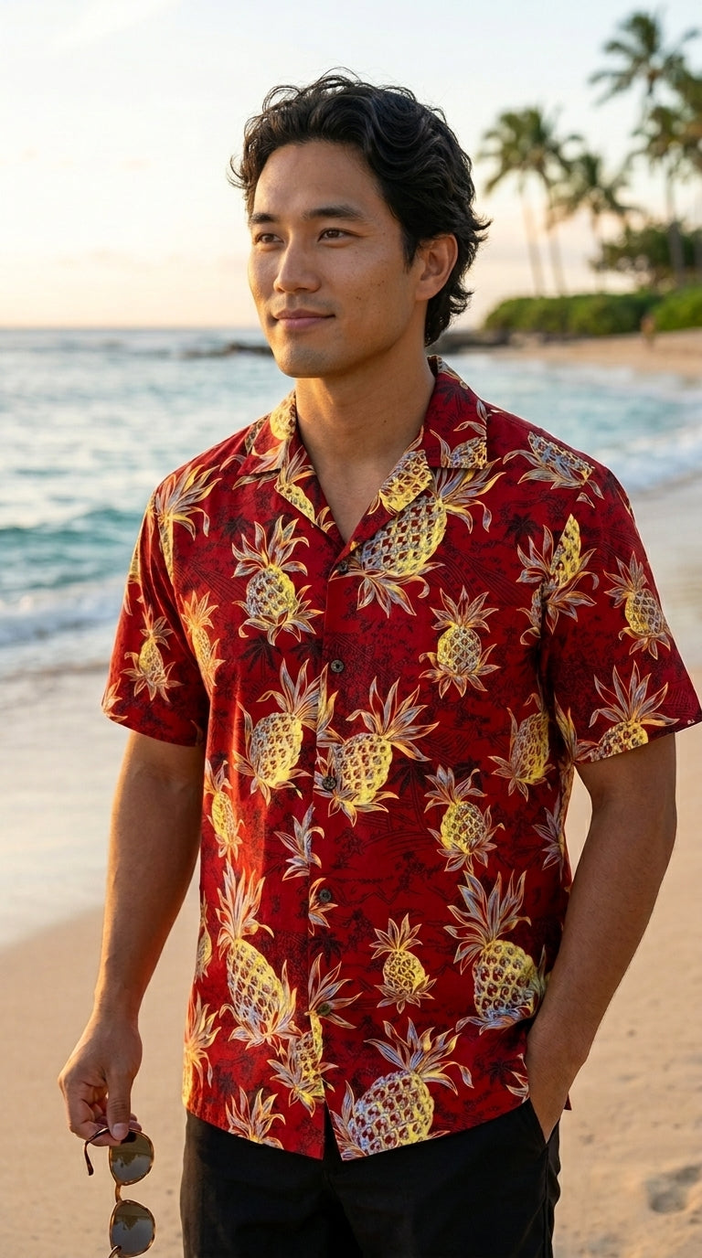 Golden Pineapples Mens Shirt — Men's Cotton Shirts — RJC (view 5)