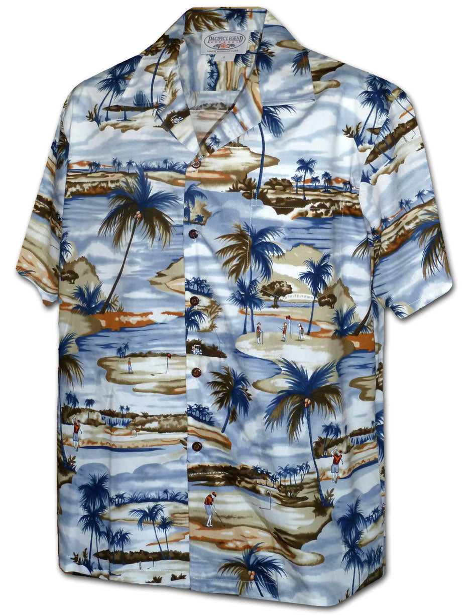 Playing Golf in Paradise men's shirt