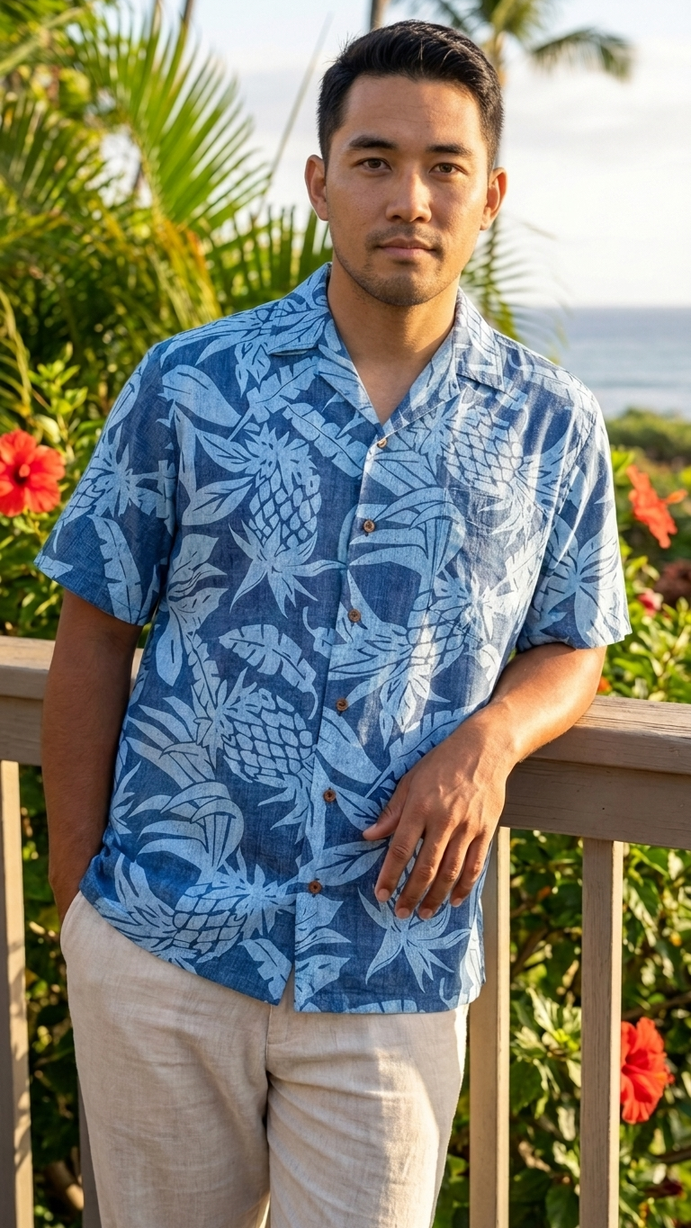 Hala Pineapples Aloha Men Shirt — Men's Rayon Shirts — RJC (view 10)
