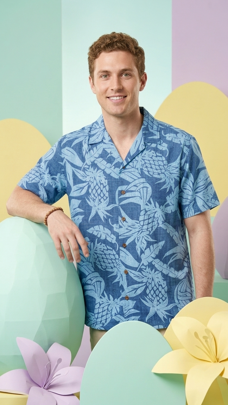 Hala Pineapples Aloha Men Shirt — Men's Rayon Shirts — RJC (view 6)