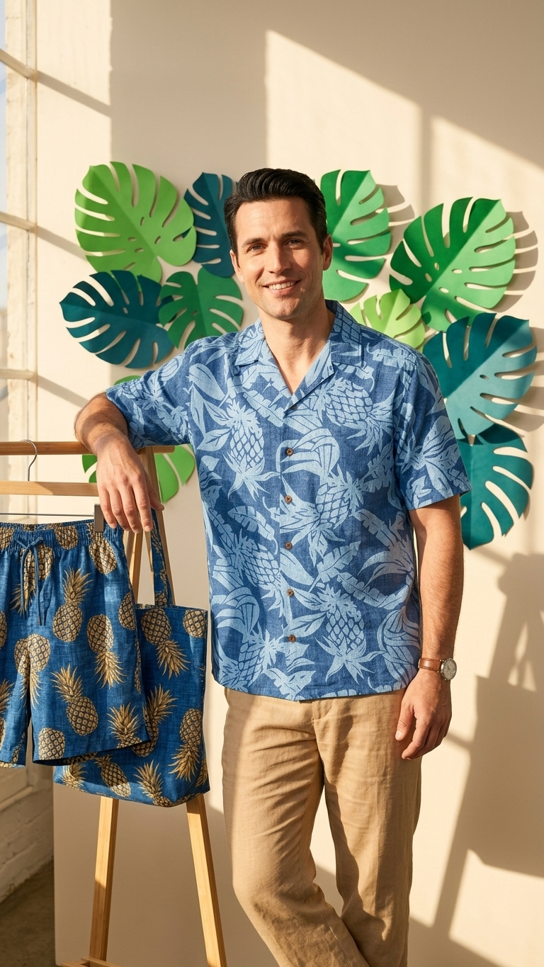 Hala Pineapples Aloha Men Shirt — Men's Rayon Shirts — RJC (view 11)