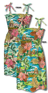 Hawaiian Folk Art Smocked Tube Dress