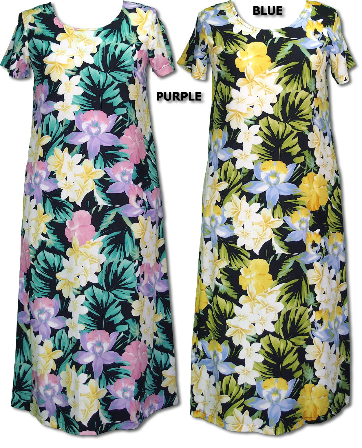 Hawaiian Jungle Flowers Dress with Pockets