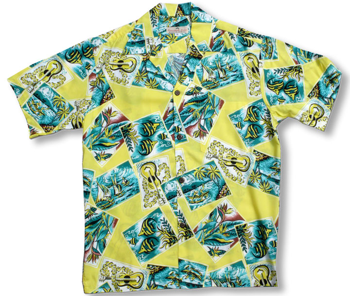 Hawaiian Postcards Men's Vintage Shirt