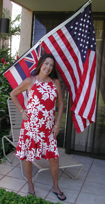 Classic Hawaiian Quilt Drop Waist Halter