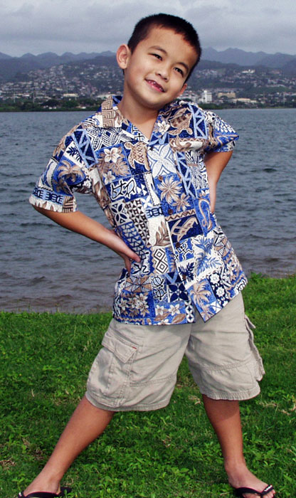 Hawaiian Symbols Boy's Shirt