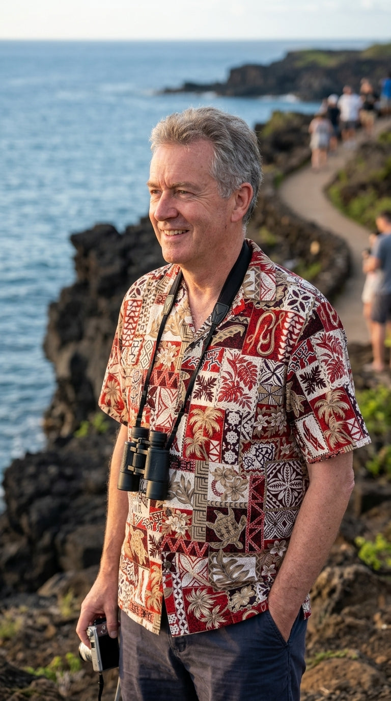 Hawaiian Symbols Men's Shirt — Men's Cotton Shirts — RJC