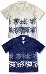 Hibiscus Bottom Band Men's Shirt
