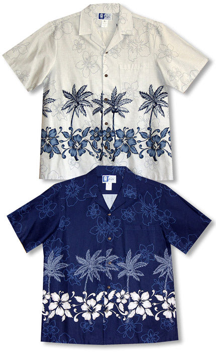 Hibiscus Bottom Band Men's Shirt