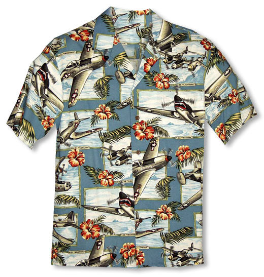 Hibiscus Fighter Airplane boy's shirt