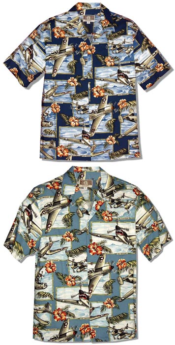 Hibiscus Fighter Planes Men's Aloha Shirt