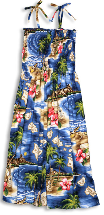 Hibiscus Hawaiian Islands Smocked Dress