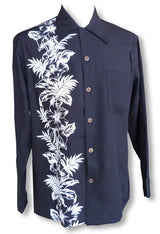 Hibiscus Panel Men's Long Sleeve Shirt