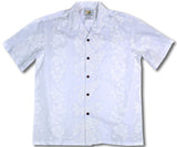 Hibiscus Panel Men's Wedding White Shirt