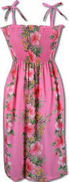 Hibiscus Plumeria Panel Smocked Tube Dress