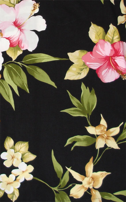 Hibiscus Summer Collarless Blouse