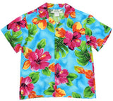 Hibiscus Watercolor Boy's Rayon Shirt