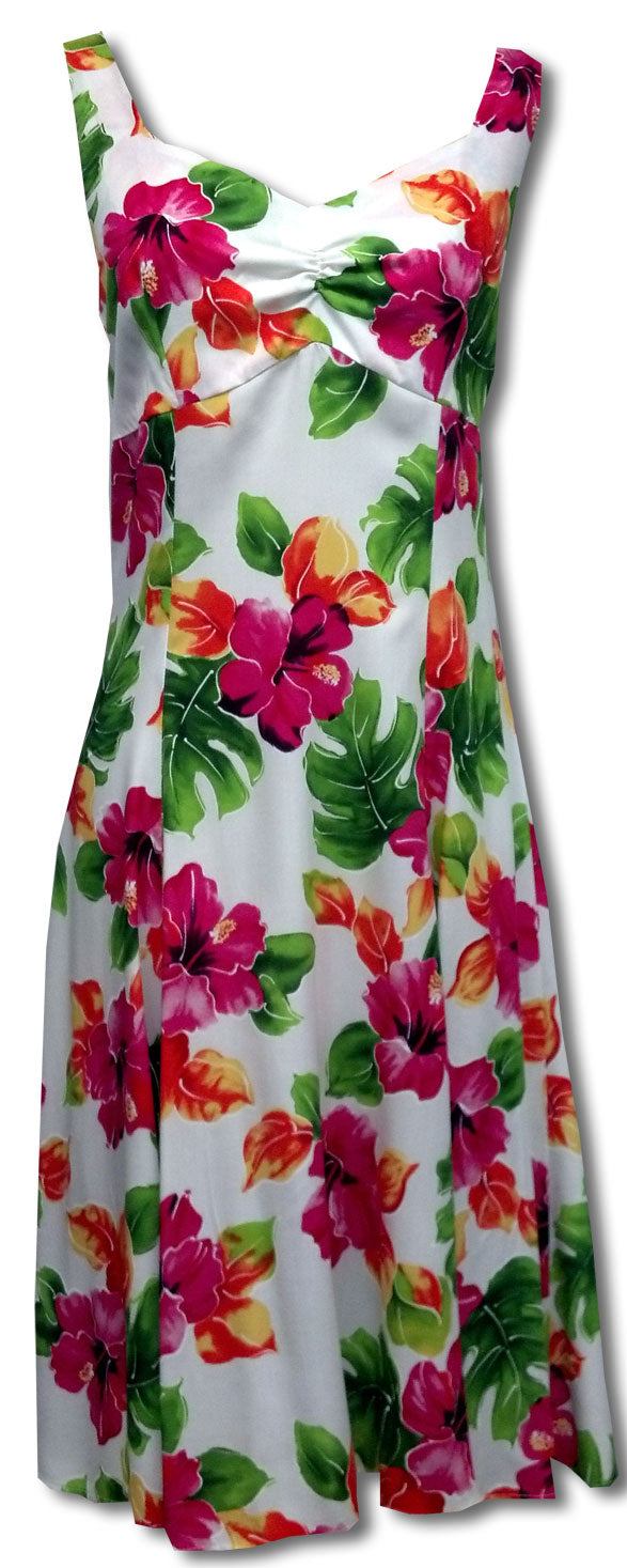 Hibiscus Watercolor Empire Fit Princess Flared