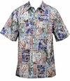Jumbo Hibiscus Fern Men's Cotton Go Barefoot Aloha Shirt